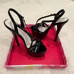 Chinese Laundry Glossy Black Platform Heels